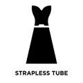 Strapless tube dress iconÃÂ  vector isolated on white background, logo concept of Strapless tube dressÃÂ  sign on transparent Royalty Free Stock Photo